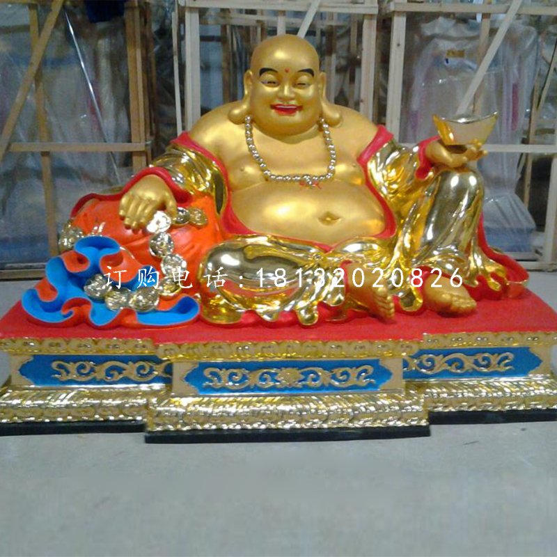 大肚弥勒佛像，玻璃钢佛像