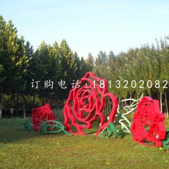 不锈钢牡丹花雕塑，不锈钢烤漆雕塑