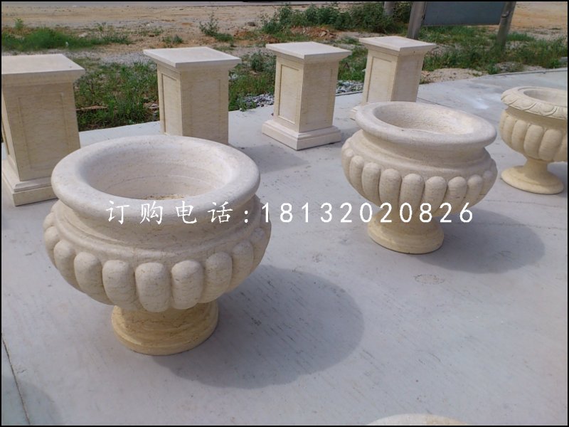 花钵石雕，小型石花盆