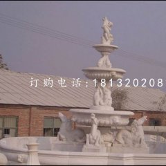 三层喷泉石雕，汉白玉欧式喷泉