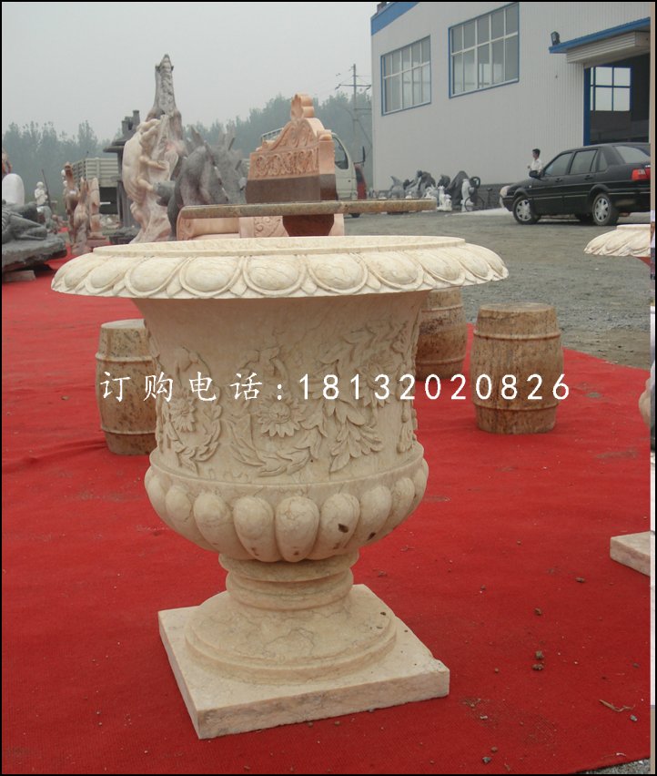 砂岩花盆，欧式花盆雕塑