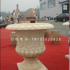 砂岩花盆，欧式花盆雕塑