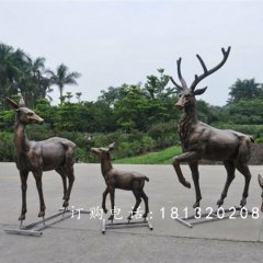 公园小鹿铜雕，公园动物铜雕