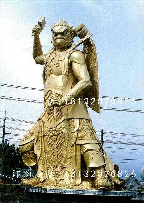 雷神铜雕，广场神仙铜雕