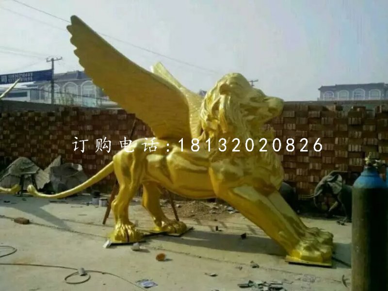 西洋飞狮铜雕，广场狮子铜雕