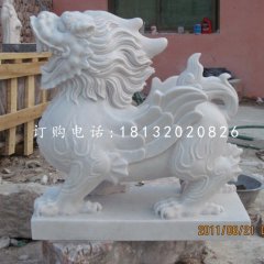 汉白玉貔貅，石雕貔貅雕塑