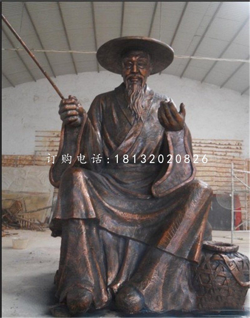 姜太公铜雕，古代人物铜雕