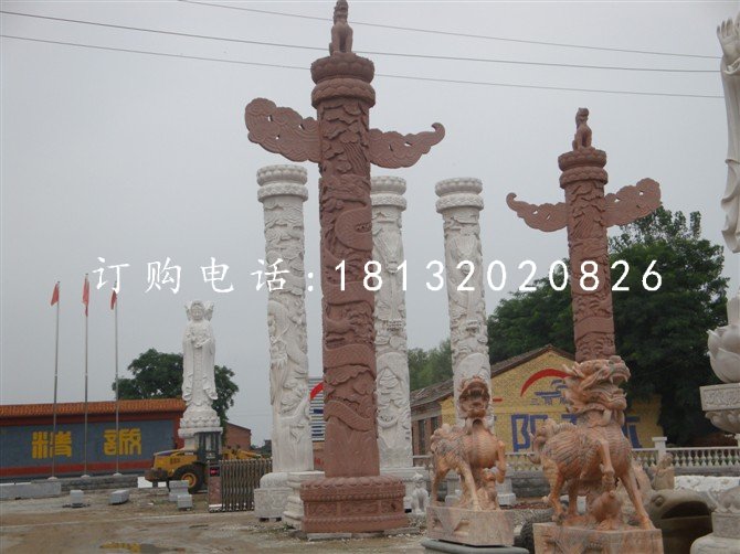 华表石雕，花岗岩柱子石雕