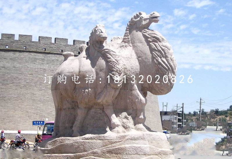 骆驼石雕，大理石动物雕塑