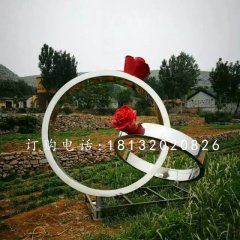 不锈钢戒指雕塑，公园景观雕塑