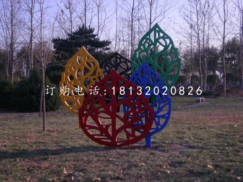 不锈钢树叶雕塑，公园不锈钢雕塑