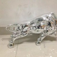 开荒牛雕塑，广场不锈钢牛雕塑