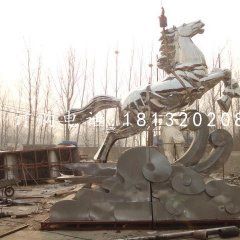 马踏祥云雕塑，不锈钢动物雕塑
