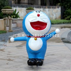 玻璃钢哆啦a梦，游乐场卡通动物雕塑