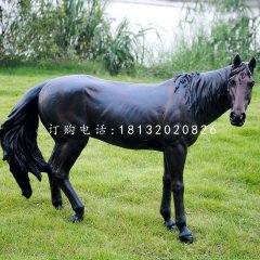 玻璃钢仿真马，公园动物雕塑