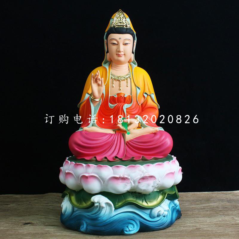 玻璃钢彩绘观音菩萨，寺庙佛像雕塑