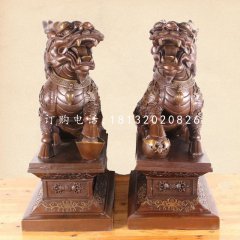 踩球麒麟铜雕，古代神兽铜雕