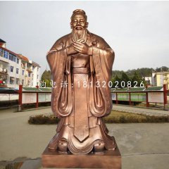 校园孔子雕像，古代人物铜雕