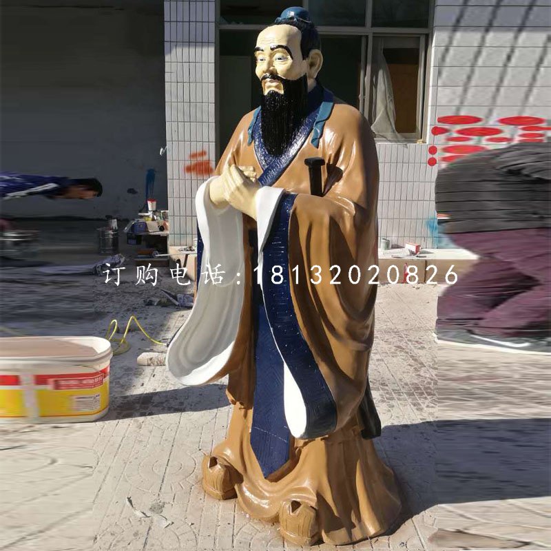 孔子雕塑，玻璃钢校园人物雕塑