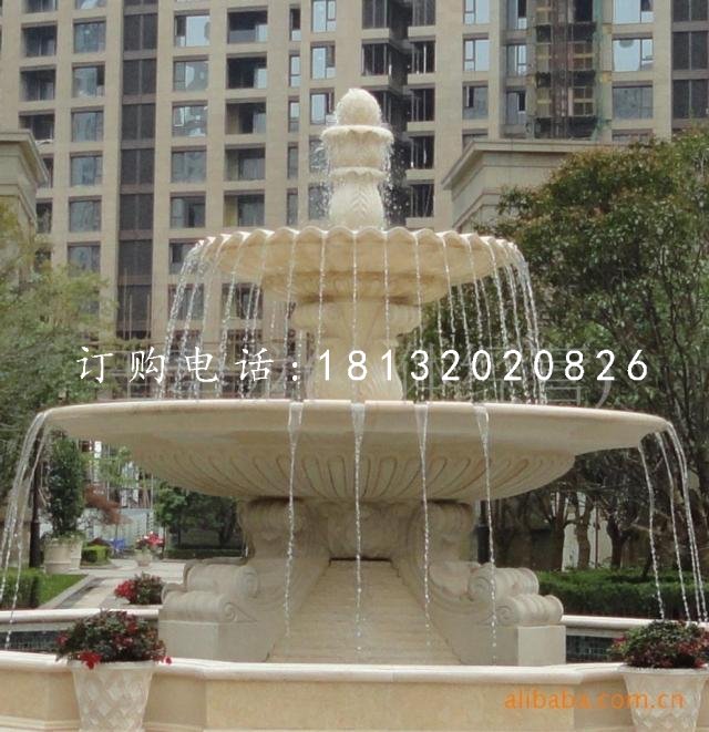 三层欧式喷泉石雕，小区喷泉雕塑