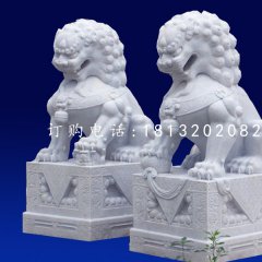 北京狮石雕，汉白玉看门石雕