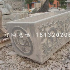 双龙戏珠石浮雕水缸 仿古水缸石雕