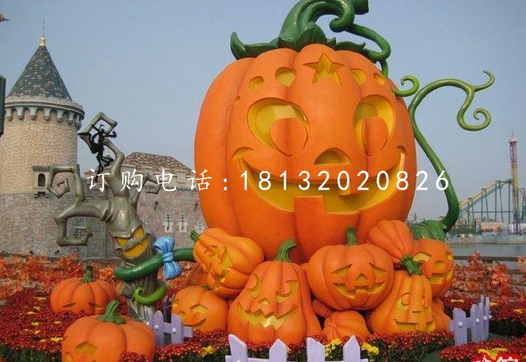 万圣节南瓜雕塑 公园玻璃钢景观雕塑