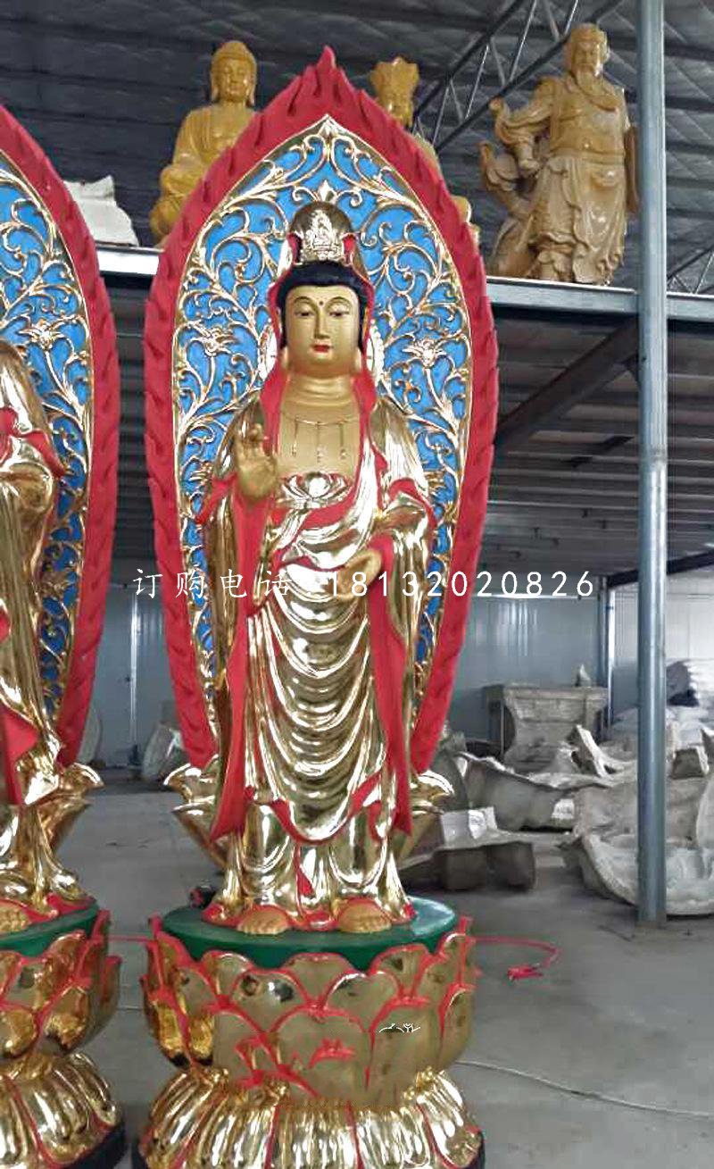 玻璃钢观音雕塑 寺庙立式佛像雕塑