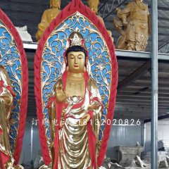 玻璃钢观音雕塑 寺庙立式佛像雕塑