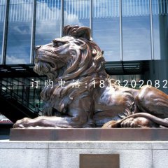 趴着西洋狮铜雕 汇丰狮铜雕