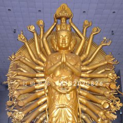 千手观音铜雕 鎏金铜佛像