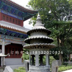 圆形香炉铜雕 寺庙三足铜香炉