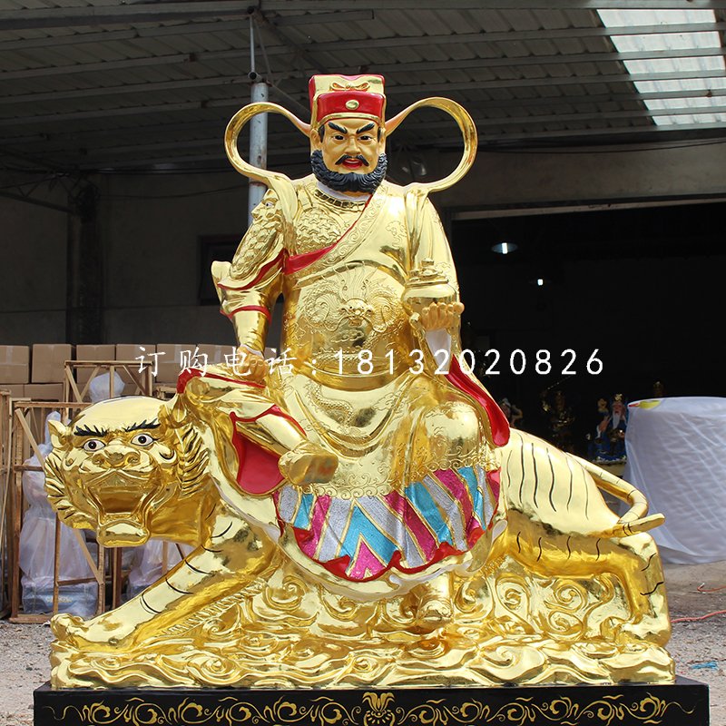 贴金武财神，玻璃钢赵公明雕塑.jpg