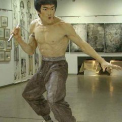 李小龙雕塑，玻璃钢电影明星雕塑