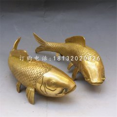 鲤鱼铜雕，铜雕动物