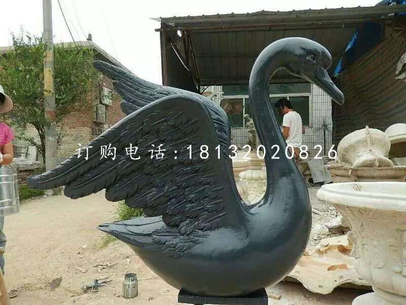 黑天鹅雕塑，玻璃钢动物雕塑