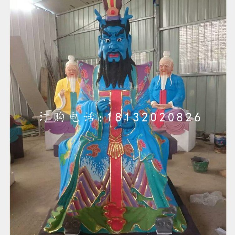 玻璃钢龙王雕塑彩绘神像雕塑.jpg
