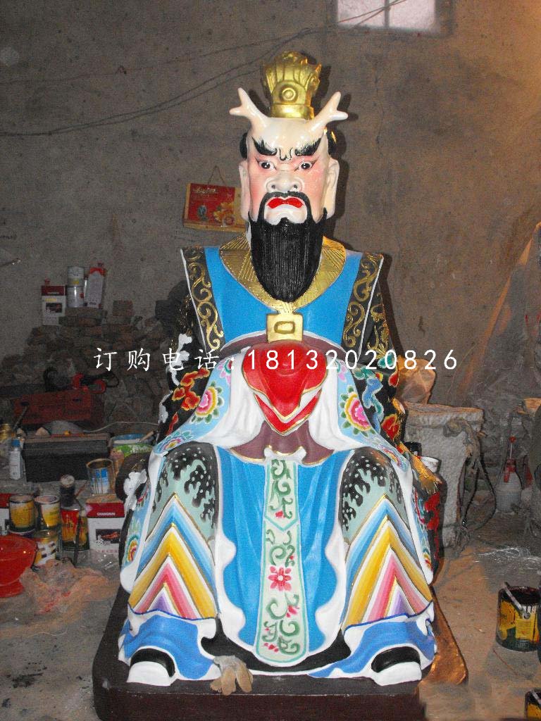 玻璃钢龙王 龙王庙彩绘神像雕塑