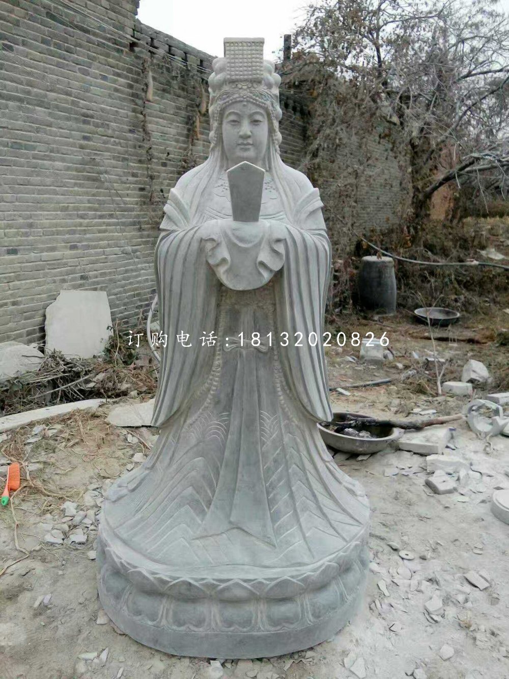 青石妈祖雕塑，广场神仙石雕