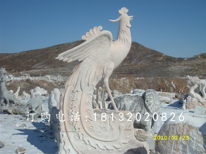 晚霞红石雕凤凰，公园凤凰雕塑 (2).jpg