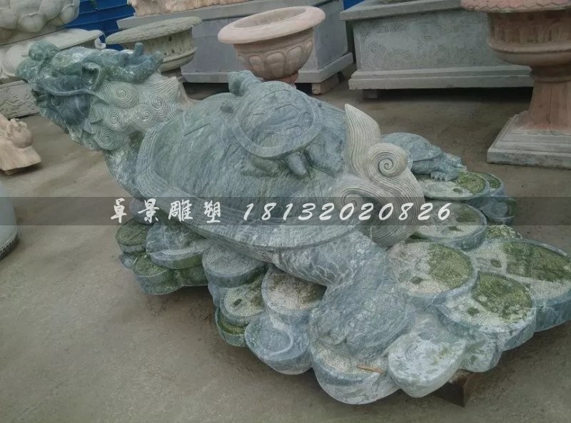 仿古龙龟石雕青石神兽雕塑 (1)
