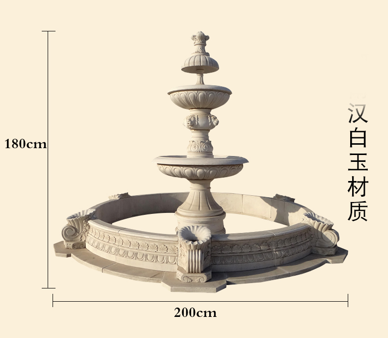 汉白玉喷泉，石雕喷泉