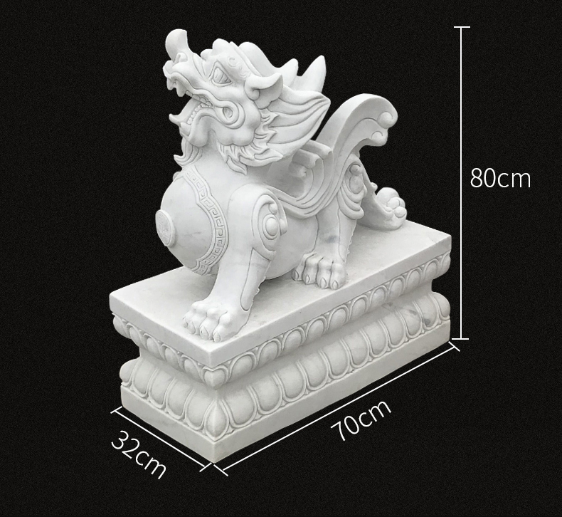 汉白玉貔貅，招财石雕