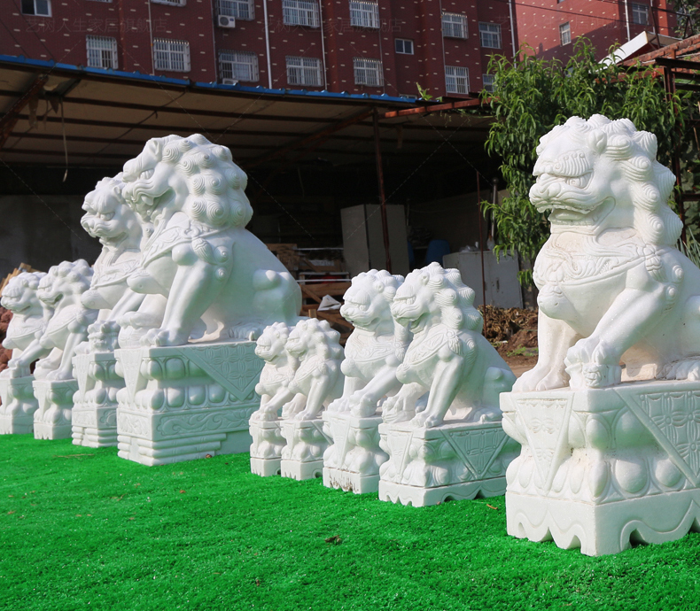 汉白玉狮子，寺庙景观石雕