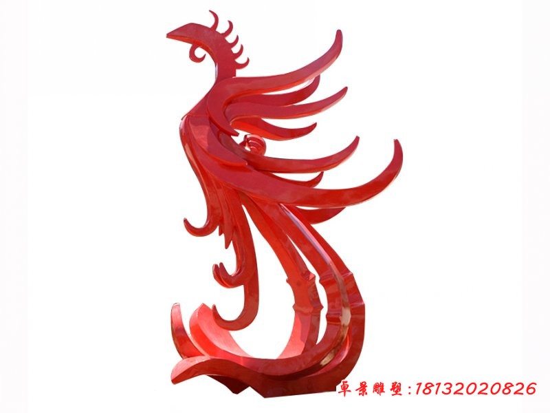 不锈钢抽象凤凰 广场景观雕塑 (2)