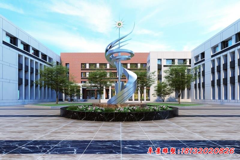 不锈钢升华雕塑，不锈钢校园雕塑