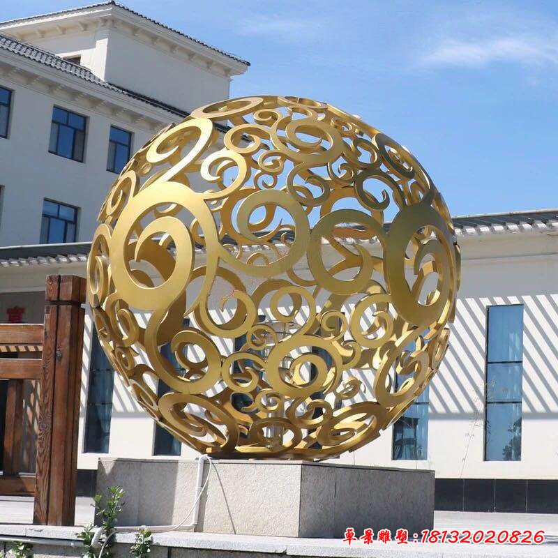 不锈钢雕塑球 不锈钢镂空球雕塑定做来宏恒，不锈钢喷泉艺术品制作 不锈钢雕塑价格低16446830 (5)