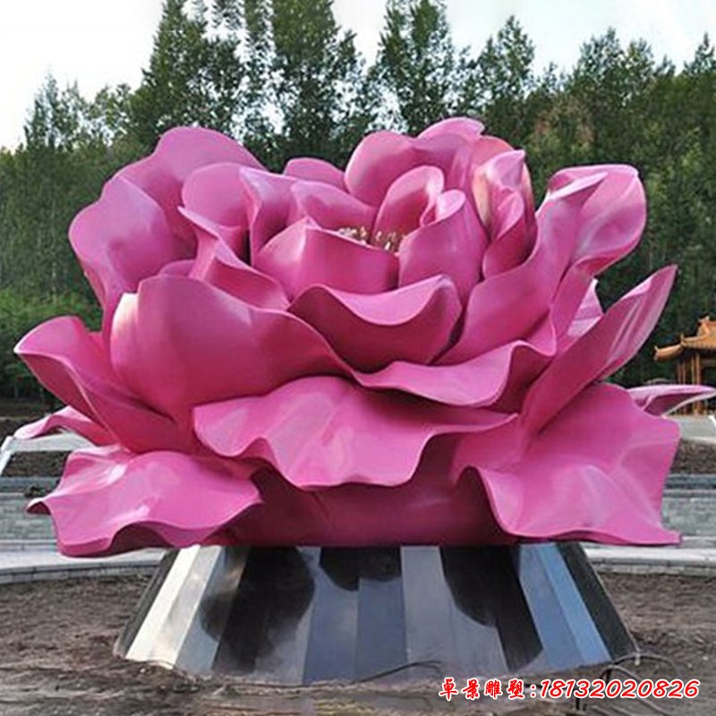 不锈钢花朵雕塑，公园景观摆件 (2)