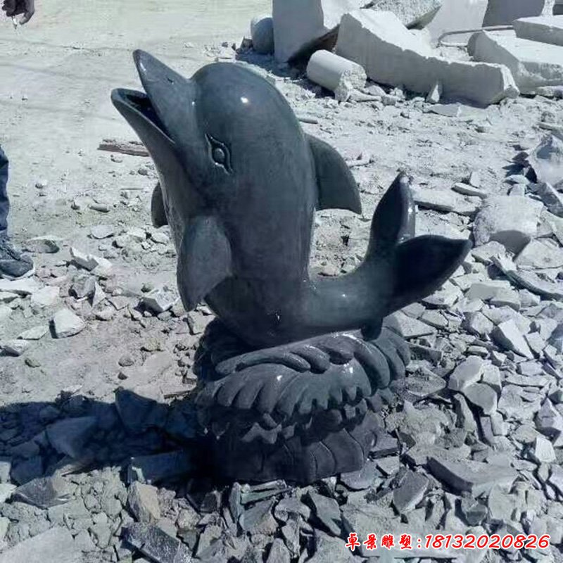 青石海豚石雕，动物石雕 (2)