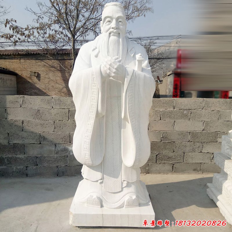 孔子石雕，汉白玉校园人物石雕